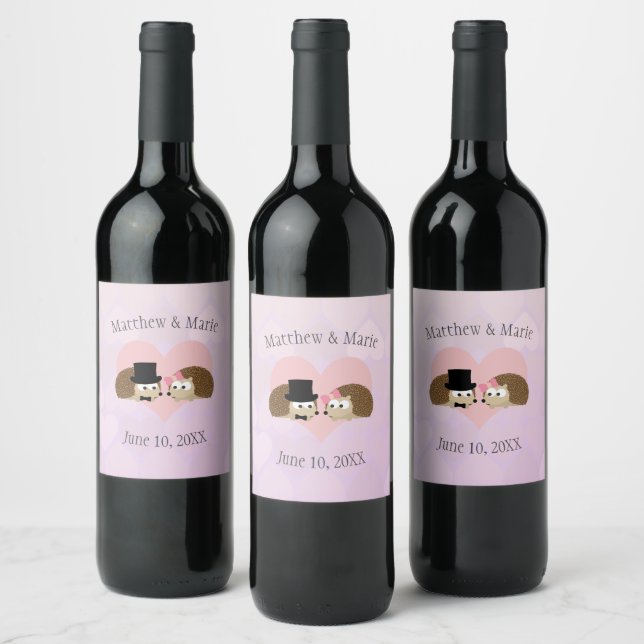 Hedgehogs in Love  Wine Label (Bottles)