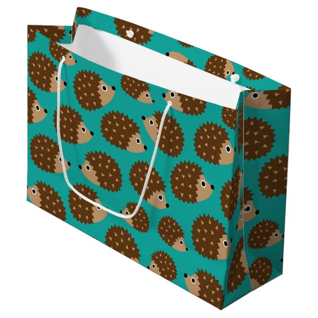 Hedgehogs seamless pattern (ver.1) large gift bag (Front Angled)
