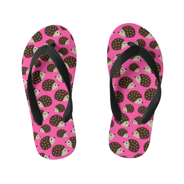 Hedgehogs seamless pattern (ver.5) kid's thongs (Footbed)