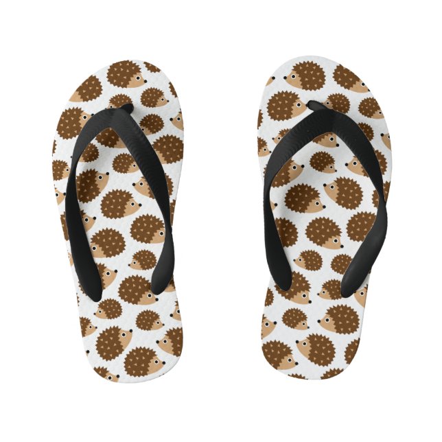 Hedgehogs seamless pattern (ver.6) kid's thongs (Footbed)