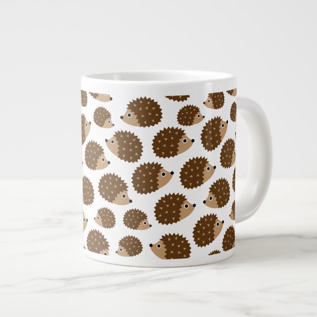 Hedgehogs seamless pattern (ver.6) large coffee mug (Front Right)