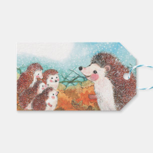 Hedgehogs talking to each other Illustration Gift Tags