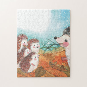 Hedgehogs talking to each other Illustration  Jigsaw Puzzle