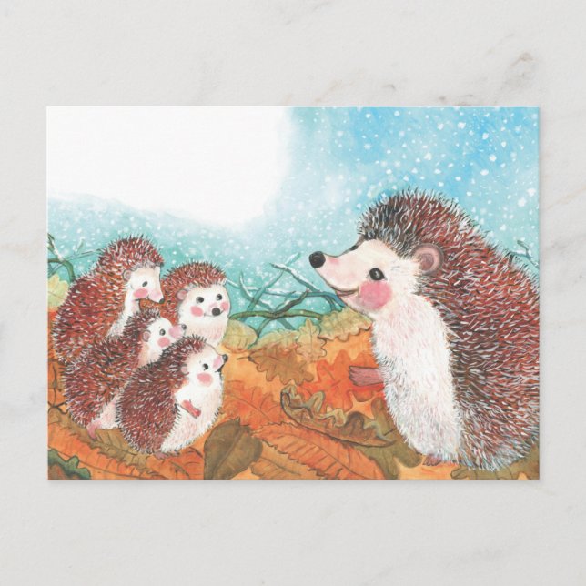 Hedgehogs Talking to Each Other  Postcard (Front)