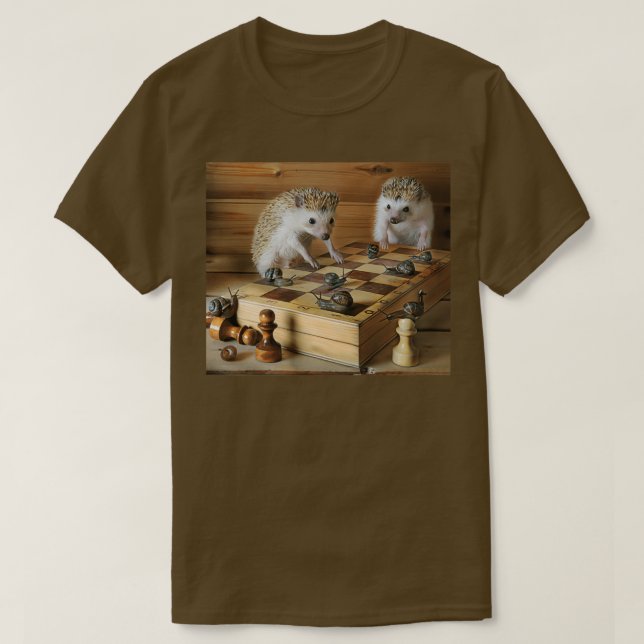 Hedgehogs the chess players  T-Shirt (Design Front)