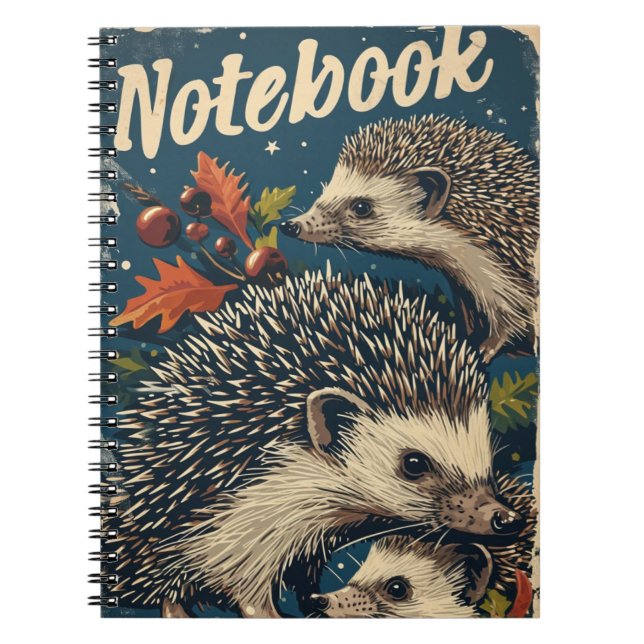 Hedgehogs Vintage Notebook (Front)
