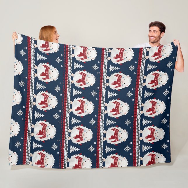 Hedgehogs with Scarves fleece blanket (In Situ)