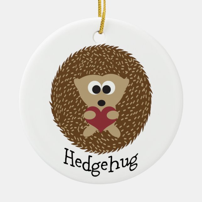 Hedgehug Hedgehog Ceramic Tree Decoration (Front)