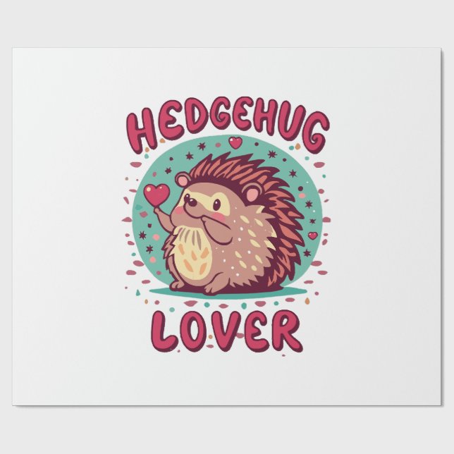 Hedgehug Lover Wrapping Paper (Flat)