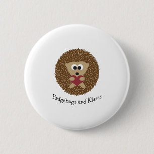 Hedgehugs and Kisses Hedgehog 6 Cm Round Badge