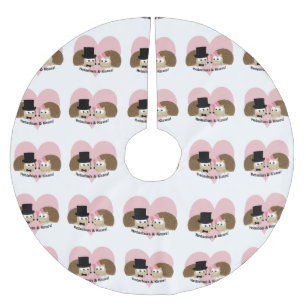 Hedgehugs and Kisses Hedgehog Couple Brushed Polyester Tree Skirt