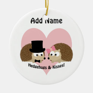 Hedgehugs and Kisses Hedgehog Couple Ceramic Tree Decoration