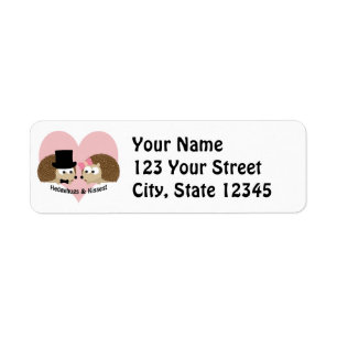 Hedgehugs and Kisses Hedgehog Couple Return Address Label
