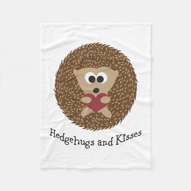 Hedgehugs and Kisses Hedgehog Fleece Blanket (Front)