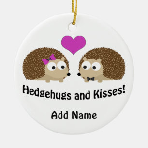 Hedgehugs and Kisses Hedgehog Love Ceramic Ornament