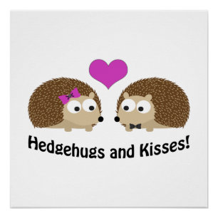 Hedgehugs and Kisses Hedgehog Love Poster