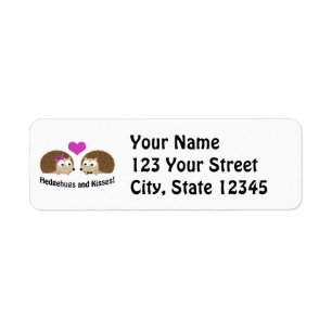 Hedgehugs and Kisses Hedgehog Love Return Address Label