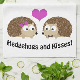 Hedgehugs and Kisses Hedgehog Love Tea Towel