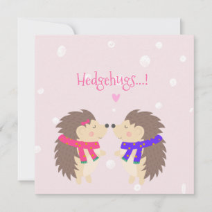 Hedgehugs! Cute Hedgehog Christmas Holiday Card