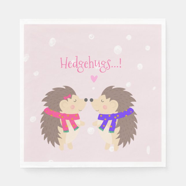 Hedgehugs! Cute Hedgehog Christmas Napkin (Front)