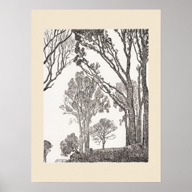  Hedgerows Cornwall Eleanor Hughes ReStrike Poster (Front)