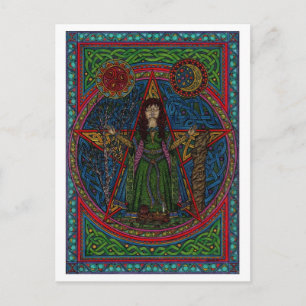 hedgewitch pentagram 001 spellcraft postcard