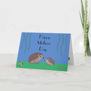Hedhehog and child Mothers Day Card
