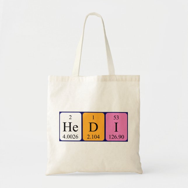 Hedi periodic table name tote bag (Front)