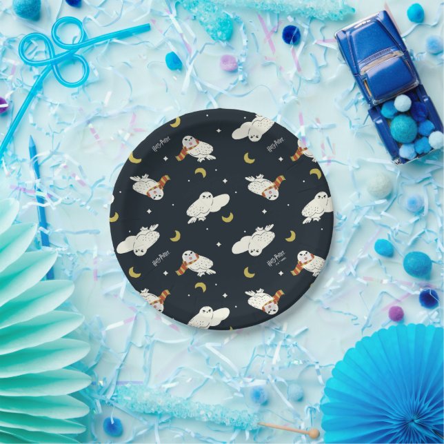 Hedwig Nighttime Moonlight Pattern Paper Plate (Party)