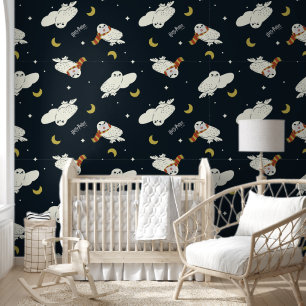 Hedwig Nighttime Moonlight Pattern Wallpaper