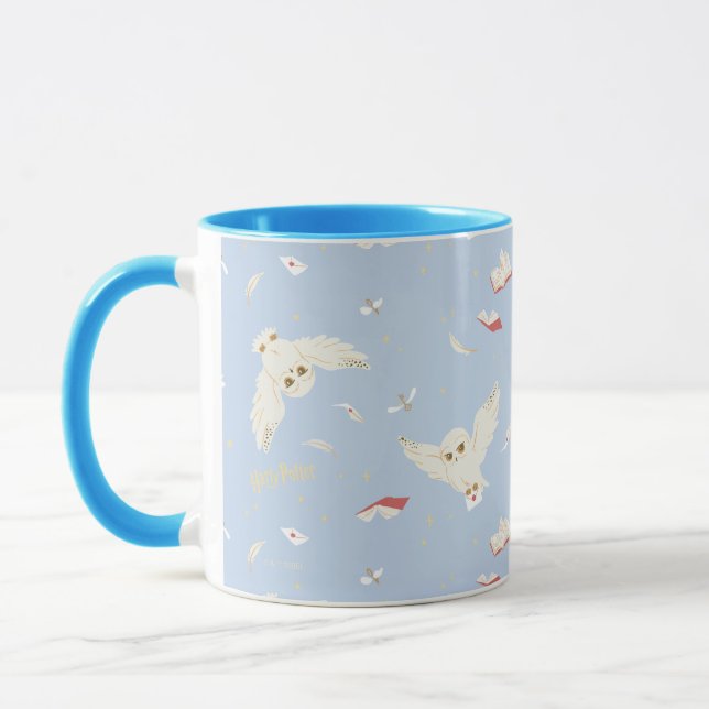 Hedwig Owl Post Letters and Books Pattern Mug (Left)