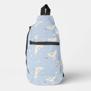 Hedwig Owl Post Letters and Books Pattern Sling Bag