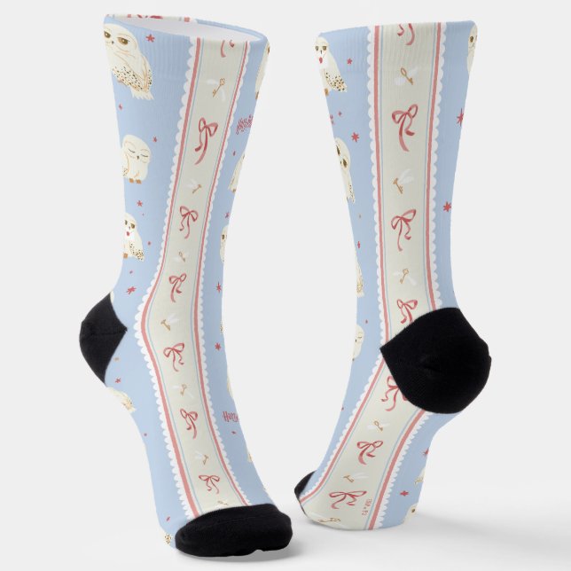 Hedwig Owl Post Stripe Pattern Socks (Angled)