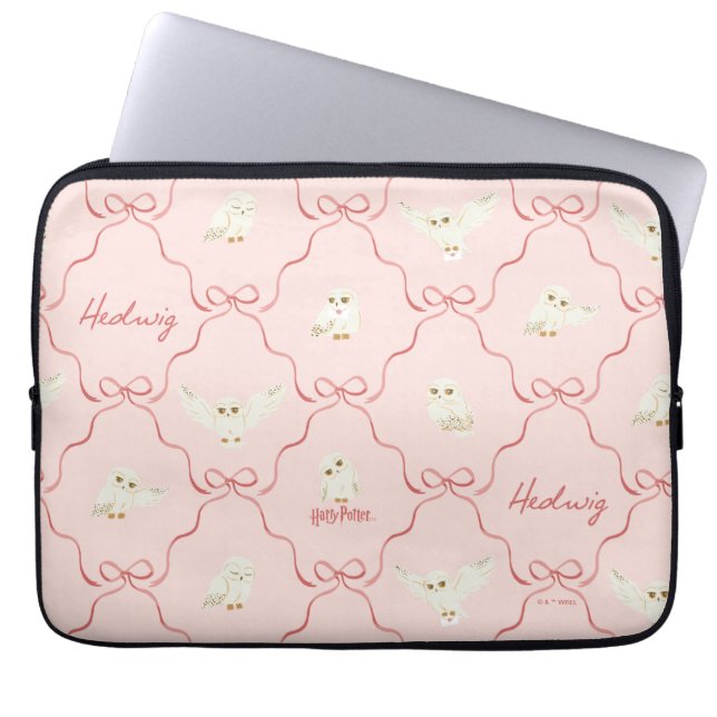 Hedwig Pink Ribbon Pattern Laptop Sleeve (Front)