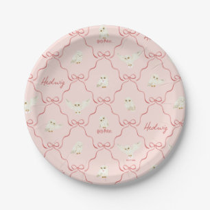 Hedwig Pink Ribbon Pattern Paper Plate
