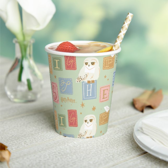 Hedwig Post Letter Block Pattern Paper Cups (Insitu)