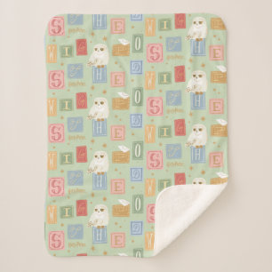 Hedwig Post Letter Block Pattern Sherpa Blanket