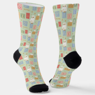 Hedwig Post Letter Block Pattern Socks