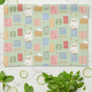 Hedwig Post Letter Block Pattern Tea Towel