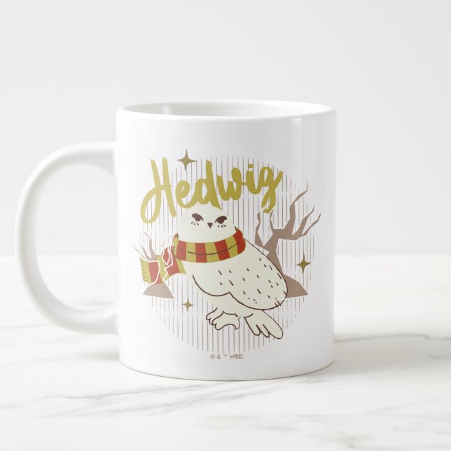 Hedwig Whimsical Forest Drawing Large Coffee Mug (Left)