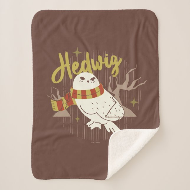 Hedwig Whimsical Forest Drawing Sherpa Blanket (Front)