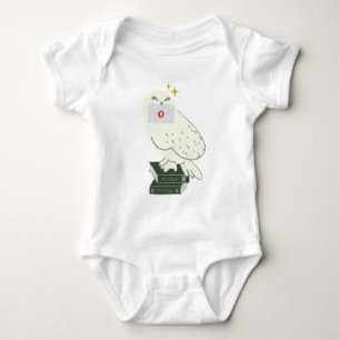 Hedwig With Letter Whimsical Drawing Baby Bodysuit