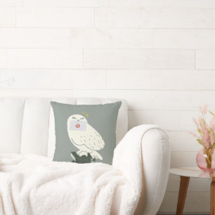 Hedwig With Letter Whimsical Drawing Cushion