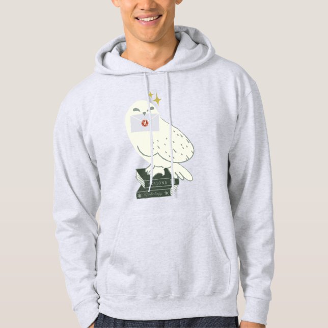 Hedwig With Letter Whimsical Drawing Hoodie (Front)