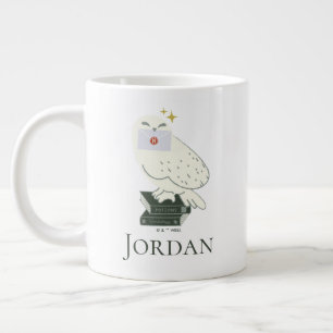 Hedwig With Letter Whimsical Drawing Large Coffee Mug