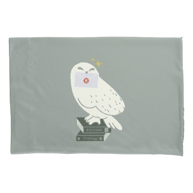 Hedwig With Letter Whimsical Drawing Pillowcase (Front)