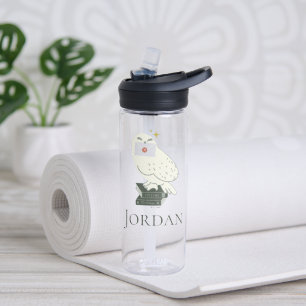 Hedwig With Letter Whimsical Drawing Water Bottle