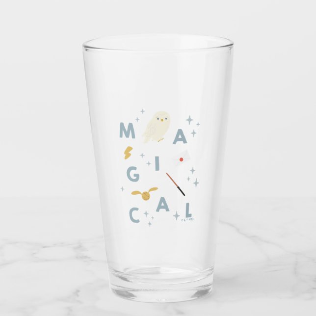 Hedwigh "Magical" Typography Graphic Glass (Front)