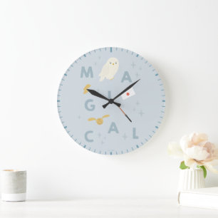 Hedwigh "Magical" Typography Graphic Large Clock