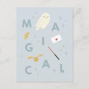 Hedwigh "Magical" Typography Graphic Postcard